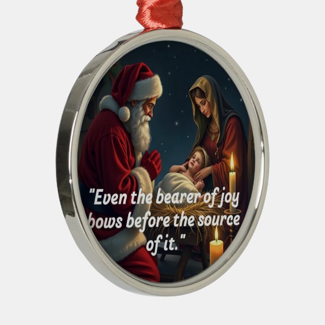 Ornement En Métal Père Noël Kneeling au gestionnaire (Droite)