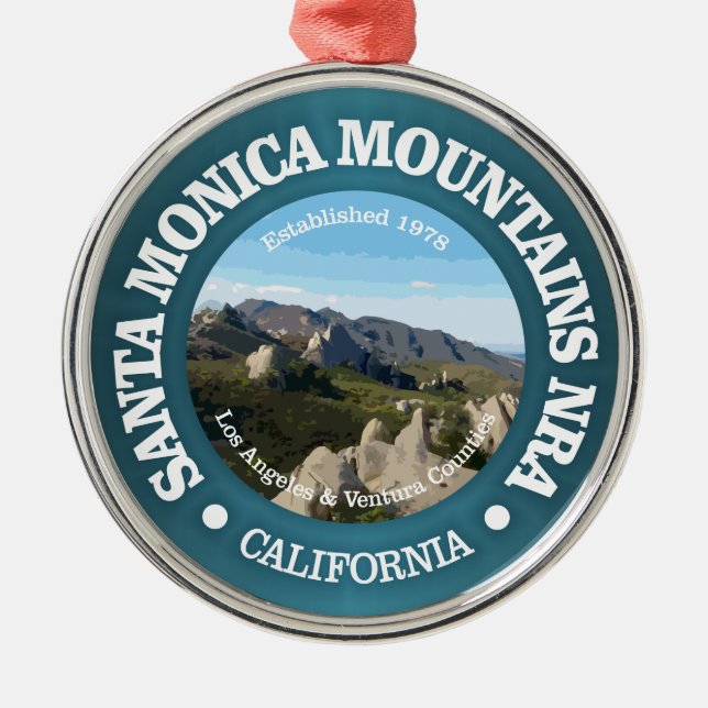 Ornement En Métal Père Noël Monica Mountains NRA (Devant)