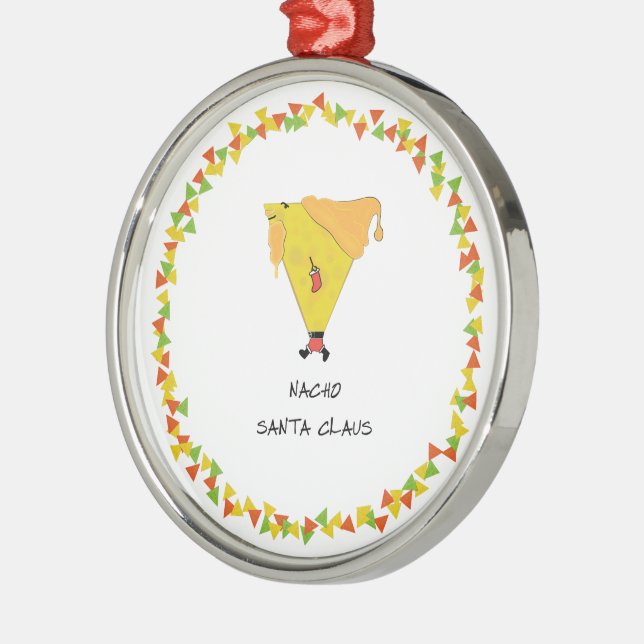 Ornement En Métal Père Noël Nacho avec chips (Gauche)