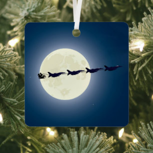 Ornement En Métal Père Noël personnalisée avec F-16 Jets Noël milita