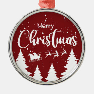 Ornement En Métal Père Noël Sleigh Ornament - Metal Christmas Décor