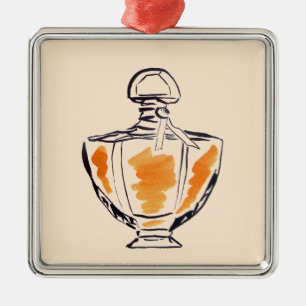 Ornement En Métal Perfume bottle fashion watercolour illustration