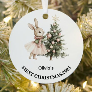 Ornement En Métal Personalized Baby’s First Christmas Ornament 2025