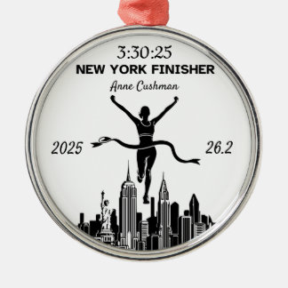 Ornement En Métal Personalized New York Marathon Finisher Gift