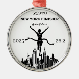 Ornement En Métal Personalized New York Marathon Finisher Ornament