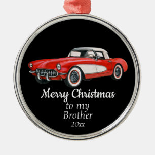 Ornement En Métal Personnalisé Date Noël Vintage Voiture Brother