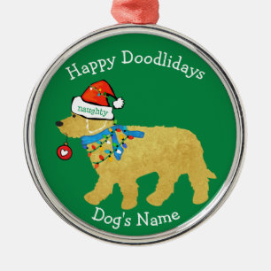 Ornement En Métal Personnalisé Noisette Noël Goldendoodle