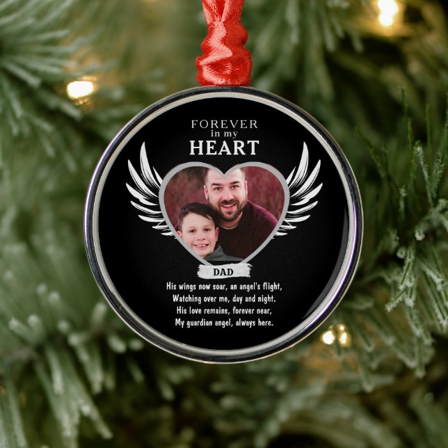 Ornement En Métal Personnalisé Papa Memorial Père Sympathy Cadeau Ca (Arbre)