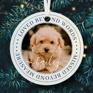 Ornement En Métal Pet Memorial Love Beyond Words Elegant Chic Photo