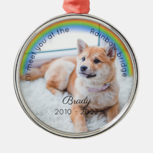 Ornement En Métal Pet Memorial Rainbow Bridge Noël Keepsaké Chien