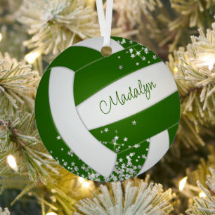 Ornement En Métal petite étoile argent vert filles volleball gardien