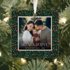 Photo classique de cadre floral de Noël