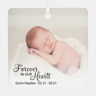 Ornement En Métal Photo de bébé mémorial pour toujours dans nos cœur