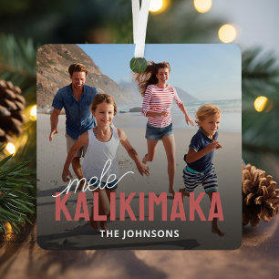 Ornement En Métal Photo de famille Mele Kalikimaka