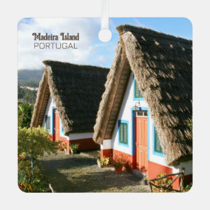 Ornement En Métal Photo de l'île de Madère avec Maisons Typiques, Po