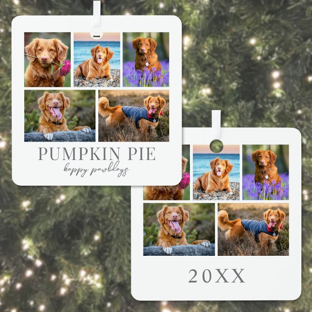 Ornement En Métal Photo de Noël avec animal de compagnie chien (Dog Pet Photo Christmas Metal Ornament )