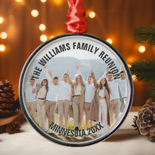 Ornement En Métal Photo de réunion de famille personnalisé Noël 2025