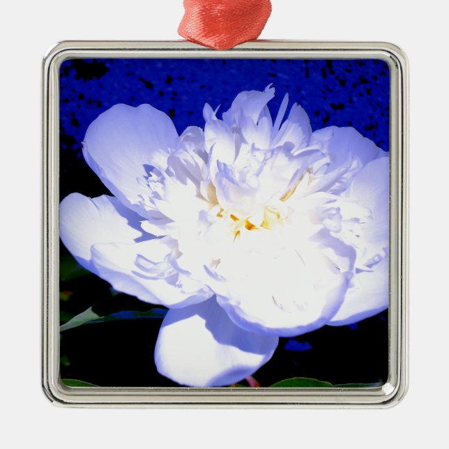 Ornement En Métal Photo Peony blanc et violet (Devant)
