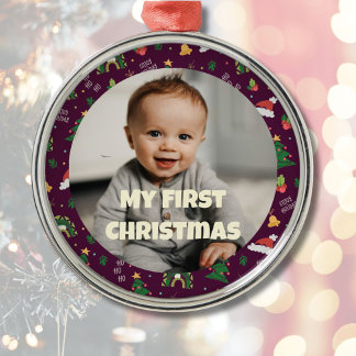 Ornement En Métal Photo personnalisée Premiers cadeaux de Noël pour