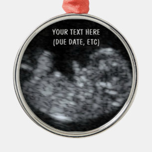 Ornement En Métal Photo personnalisée Ultrasound pour bébé