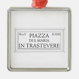 Ornement En Métal Piazza Santa Maria dans Trastevere, plaque de rue