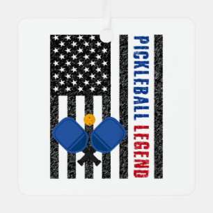 Ornement En Métal Pickleball Legend USA