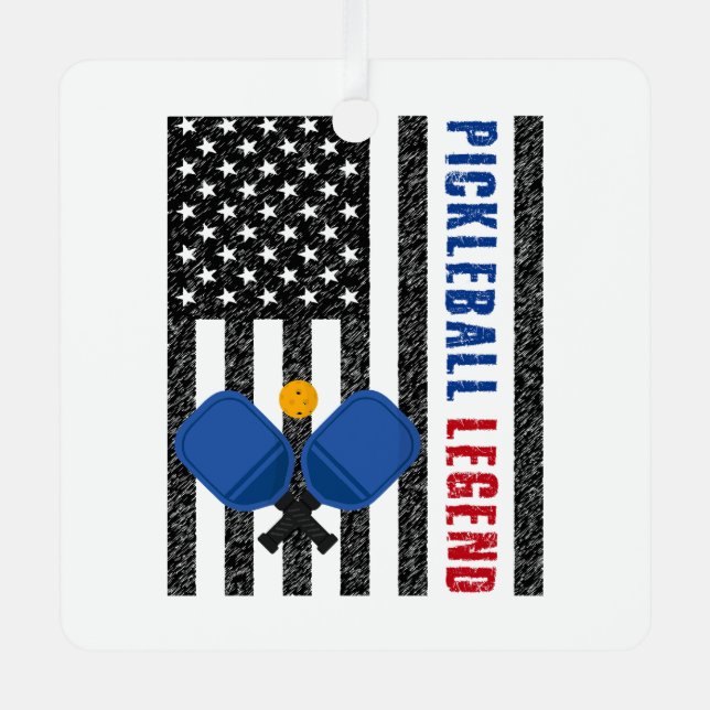 Ornement En Métal Pickleball Legend USA (Recto)