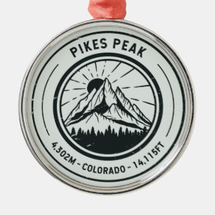 Ornement En Métal Pikes Peak Colorado Randonnée Ski Travel
