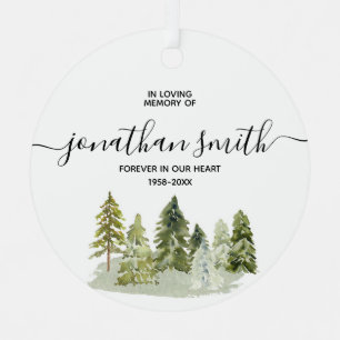 Ornement En Métal Pine d'hiver Mémorial d'amour Noël