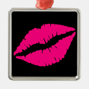 Ornement En Métal Pink lipstick baiser pop art