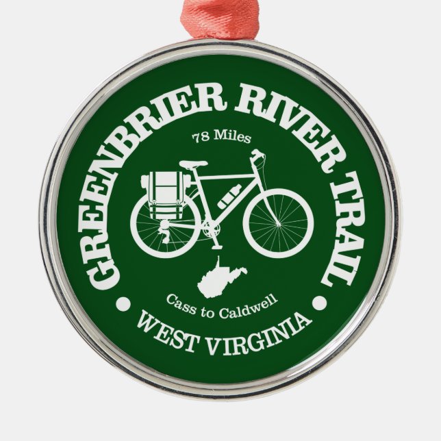 Ornement En Métal Piste de la rivière Greenbrier (cyclisme) (Devant)