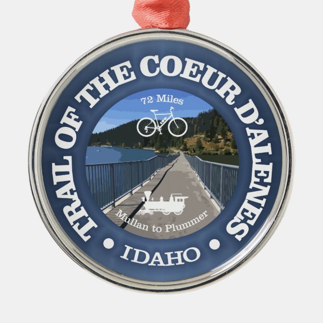 Ornement En Métal Piste du Coeur d'Alene (vélo c) (Devant)
