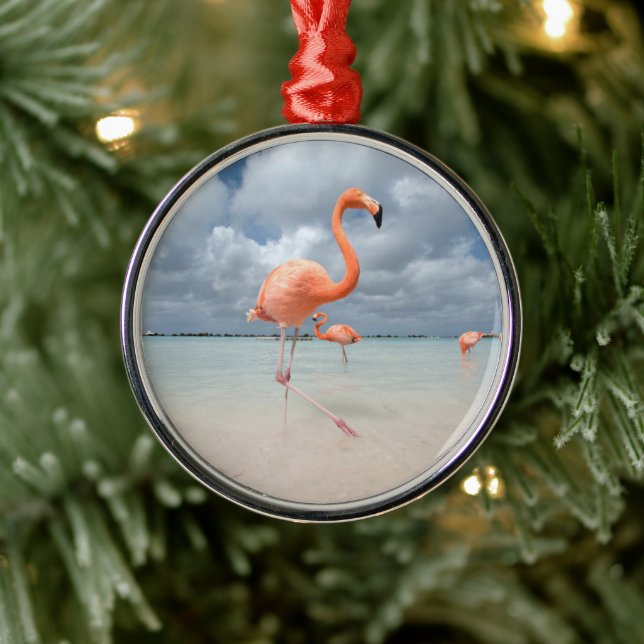 Ornement En Métal Plages tropicales | Flamants roses Beach, Aruba (Arbre)