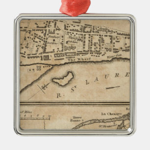 Ornement En Métal Plan de Montréal, avec une carte des îles