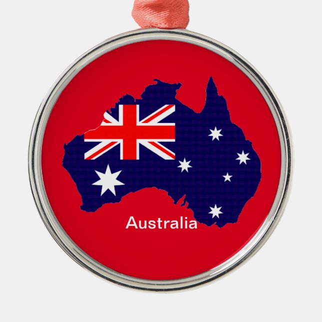 Ornement En Métal Plan et drapeau de l'Australie (Devant)