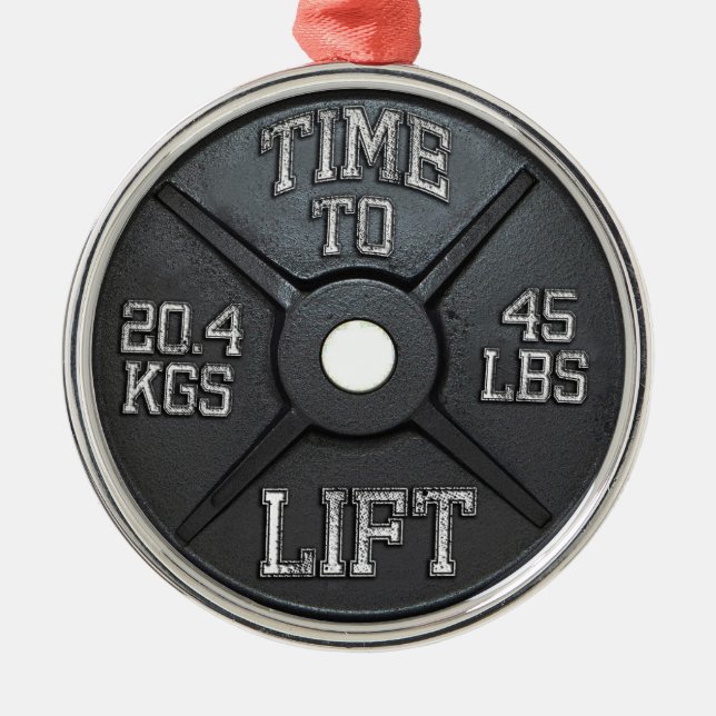 Ornement En Métal Plaque Barbell - Ascenseur Lourd (Devant)