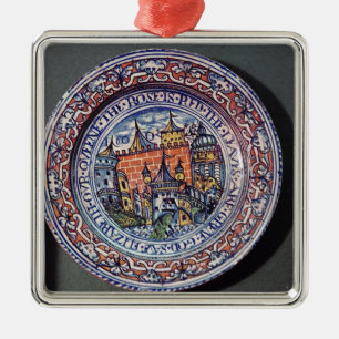 Ornement En Métal Plat de Delft avec des vues de la tour de Londres