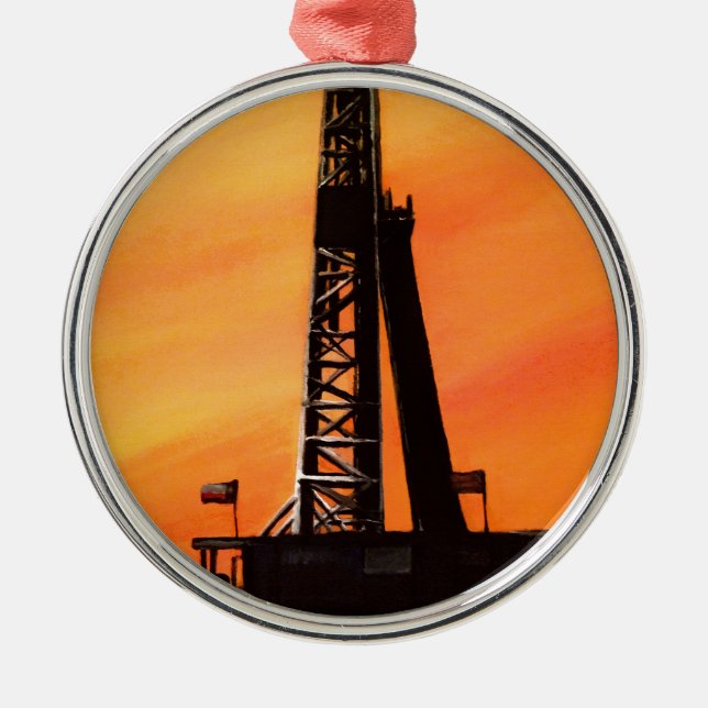Ornement En Métal Plate-forme pétrolière du Texas (Devant)