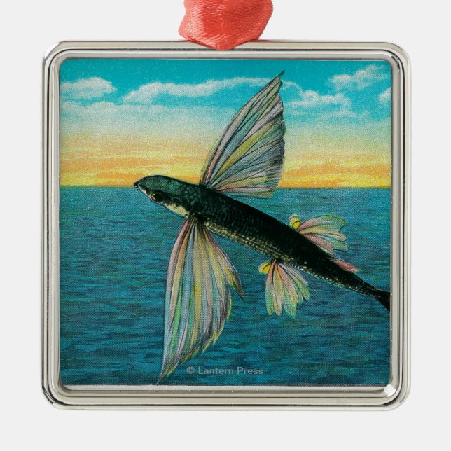Ornement En Métal Poissons de vol à l'île de Catalina (Devant)