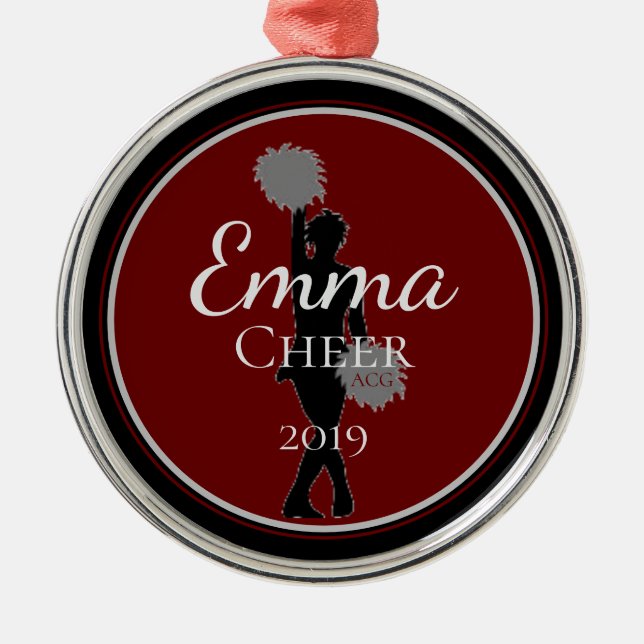 Ornement En Métal Pom-pom girl d'ornement d'acclamation (Devant)