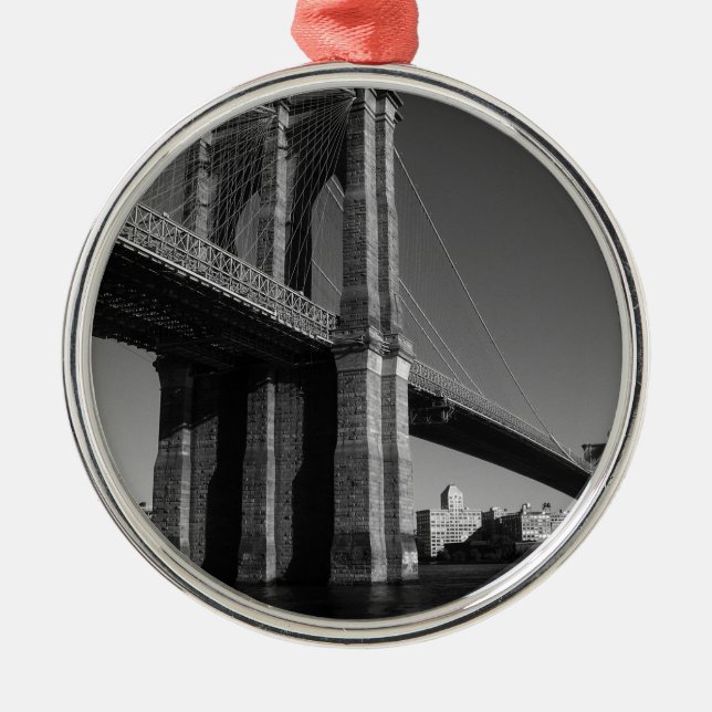 Ornement En Métal Pont Brooklyn noir et blanc (Devant)