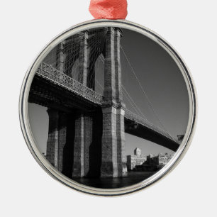 Ornement En Métal Pont de Brooklyn noir et blanc