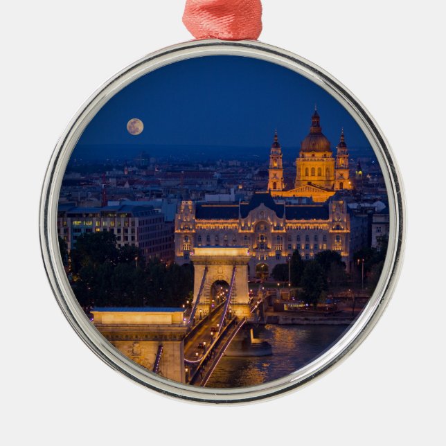 Ornement En Métal Pont de chaîne et Pleine lune de nuit (Devant)
