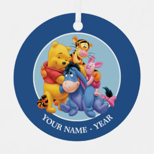 Ornement En Métal Pooh et amis Ajouter Votre Nom