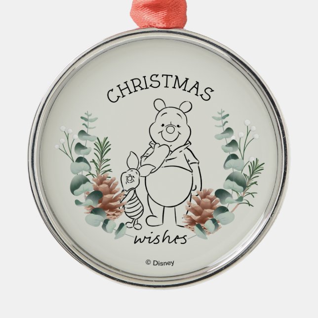 Ornement En Métal Pooh & Piglet | Words de Noël (Devant)