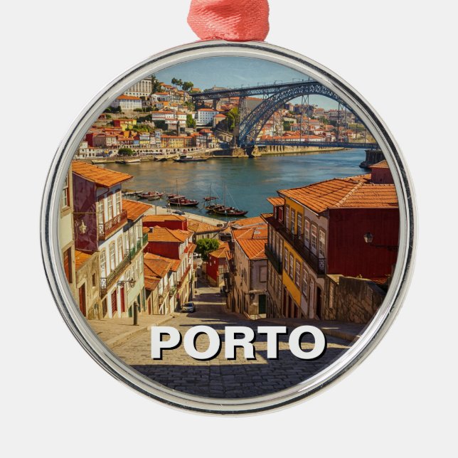 Ornement En Métal Porto Portugal Voyage (Devant)