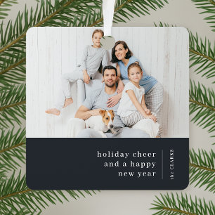 Ornement En Métal Portrait de famille de Noël   Gris de charbon de b