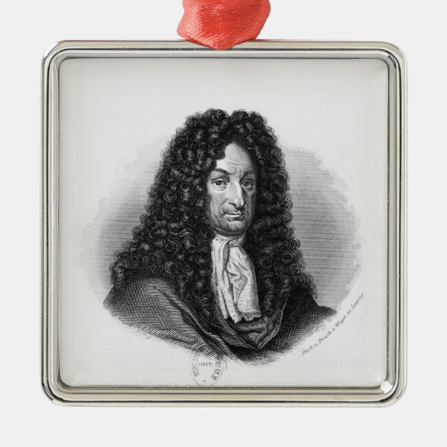 Ornement En Métal Portrait de Gottfried Wilhelm baron de Leibniz (Devant)