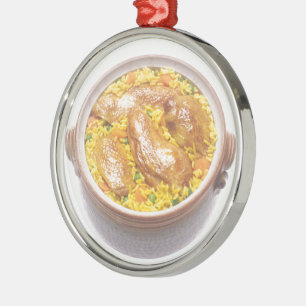 Ornement En Métal Poulet et riz