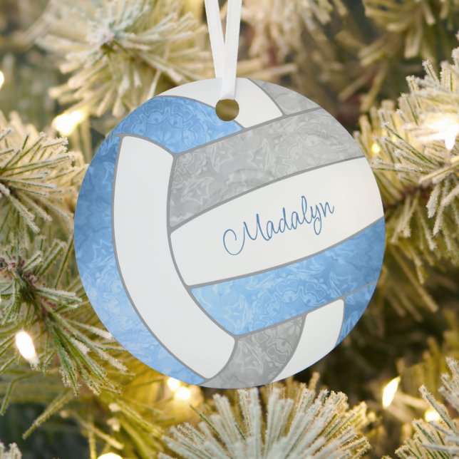 Ornement En Métal poupée bleu clair gris gardien cadeaux volleyball (Insitu)
